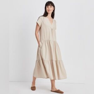Haven Well Serenity Cotton Poplin dress, size Medium in color Fawn.